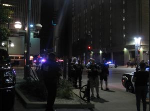 Dallas Police in downtown Dallas 7-7-2016